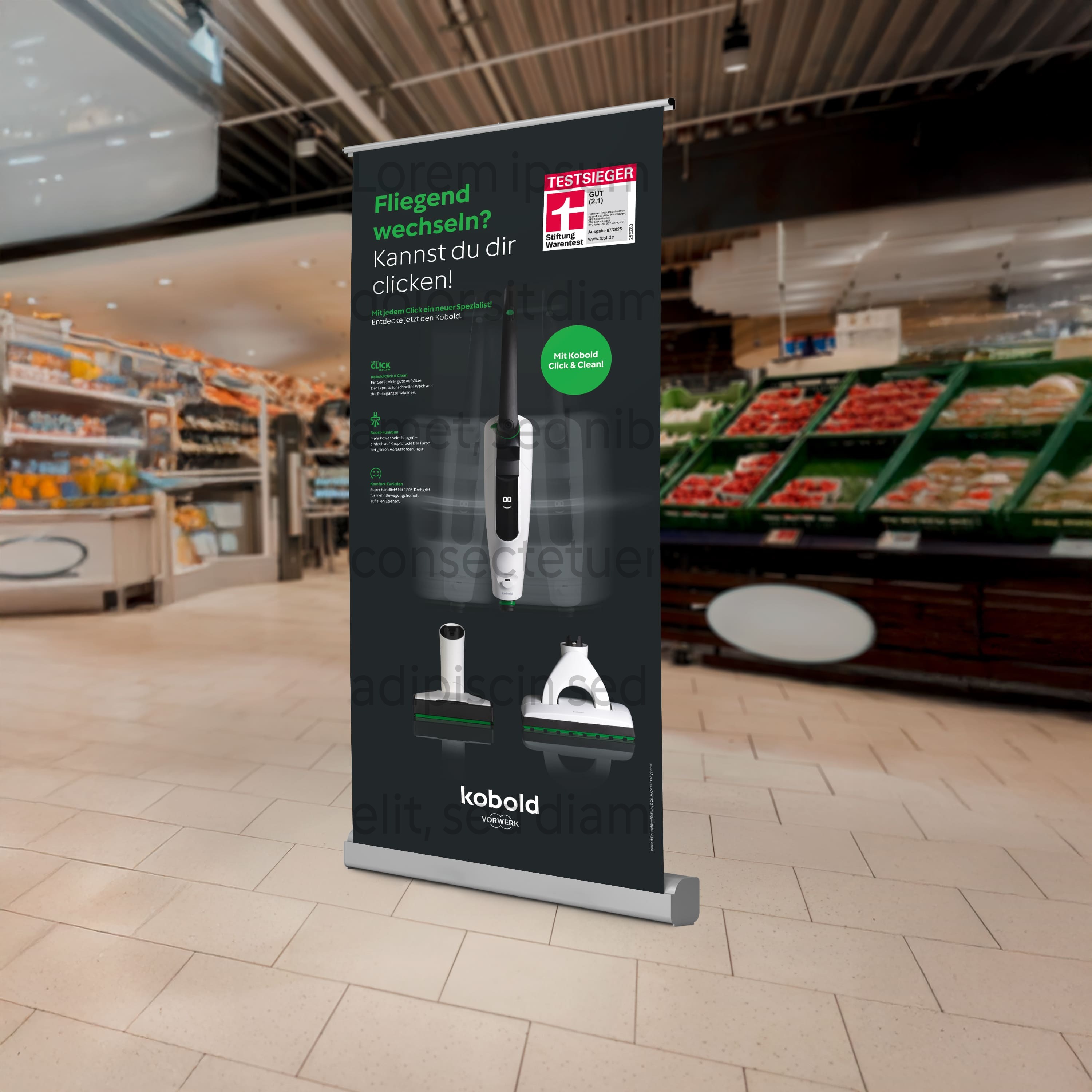 RollUp Austauschdruck Fliegend Wechseln