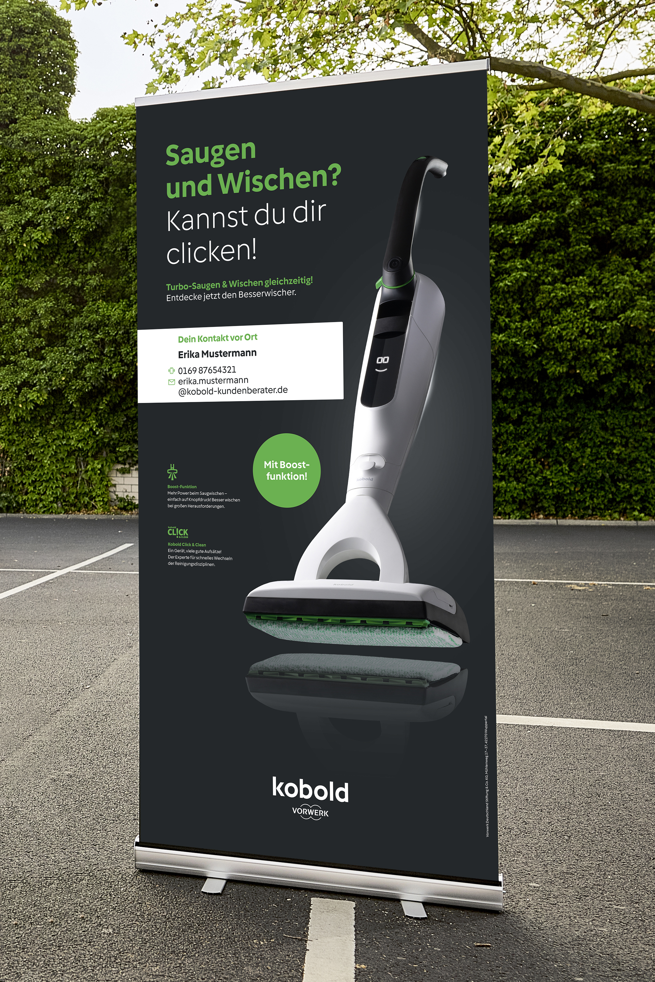 RollUp Saugen & Wischen 100x200cm, personalisiert ohne Bild