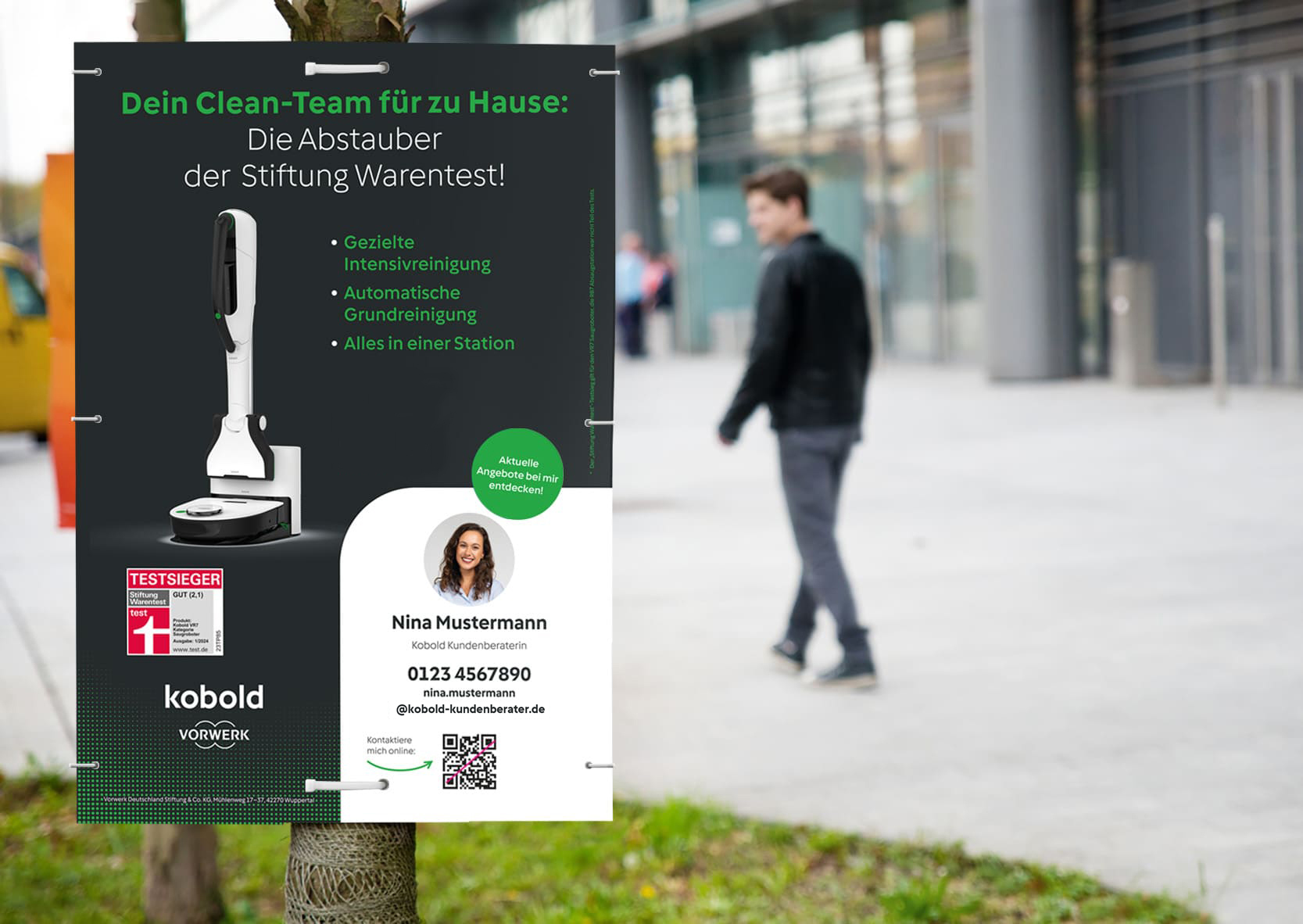 4er Set Werbeplakate Clean-Team aktuelle Angebote personalisiert
