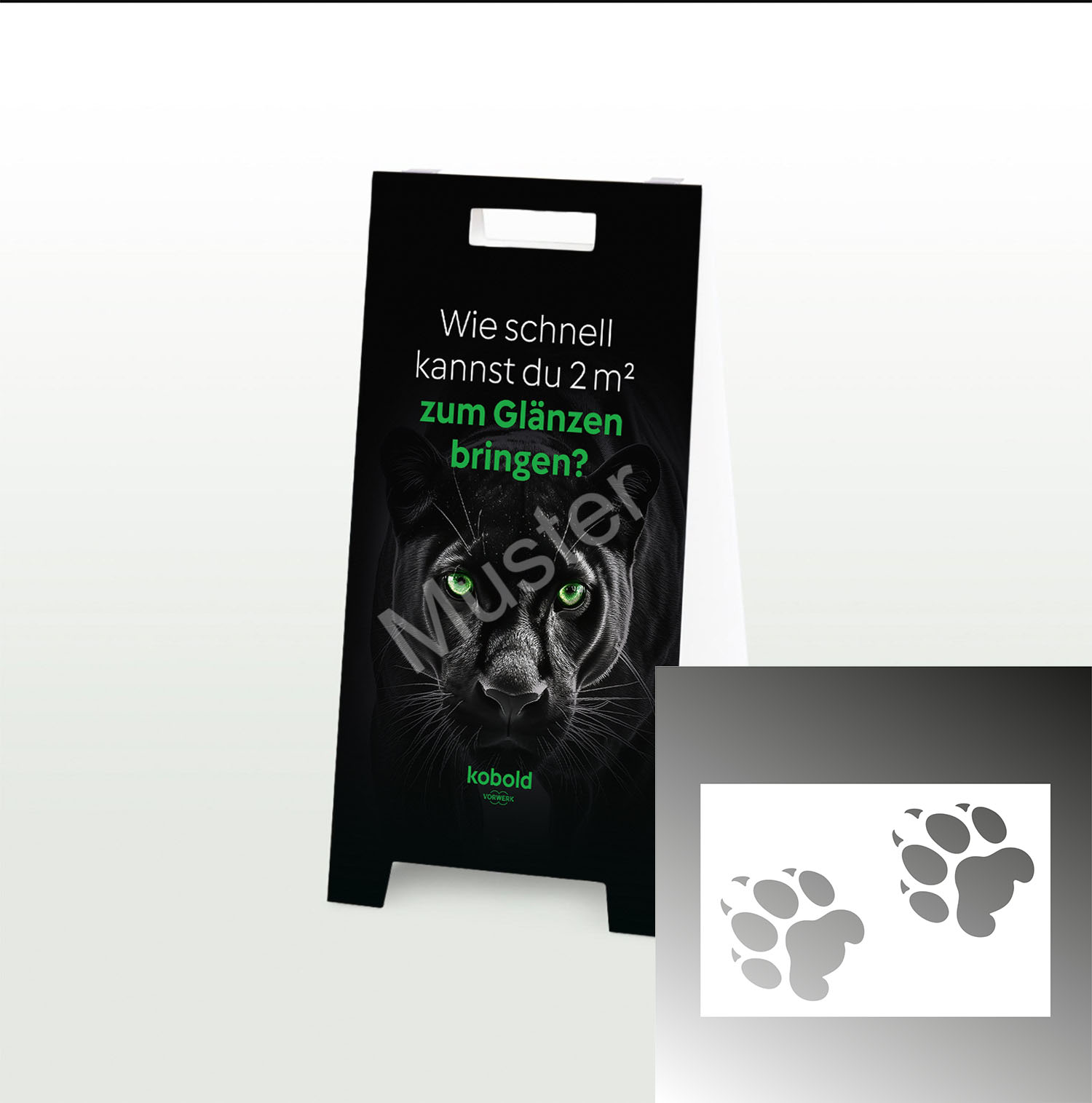 A-Aufsteller "Panther" + Schablone "Pfoten"